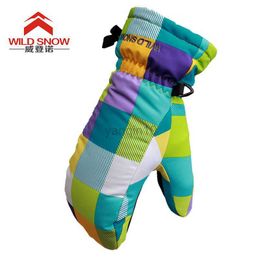 Ski Gloves Children Winter Warm Ski Gloves Women Snow Sports Windproof Lovely Skateboard Gloves Suitable For Palm Width 5.5-7.5cm HKD230727