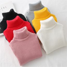 Family Matching Outfits Baby Girls Winter Turtleneck Knitted Sweaters Clothes 2023 Autumn Children Boys Pullover Kids Knitwear 230726