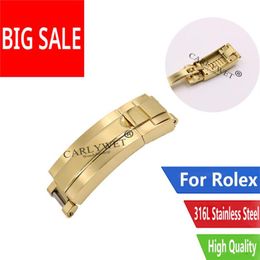 9mm X Brush Polish Stainless Steel Watch Buckle Glide Lock Clasp For Band Bracelet Straps Rubber Bands3107