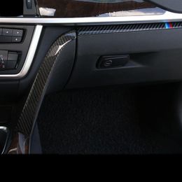 Carbon Fiber Sticker Car styling interior Copilot Glove box handle decoration cover trim Stickers For BMW 3 4 Series 3GT F30 F31 F263n