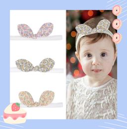 Hair Accessories Baby Sweet Vintage Head Band Floral Print Elastic Cross Knotted Bands Cute 3D Ears Headwear Born Pography