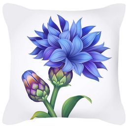 Cushion/Decorative Watercolor Flower Pattern Decorative Cushion Cover Polyester Cushion Cover Sofa Cover Can Be Customized