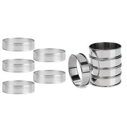 Promotion Stainless Steel Double Rolled Tart Rings And Perforated Cake Mousse Rings Rolled Muffin Rings Circle Ring 10 Pc Baking 199E