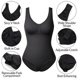 Dresses Women Shapewear Bodysuit Waist Trainer Vest Full Body Shaper Tummy Control Bodysuits Slimming Underwear Sexy V Neck Tank Tops