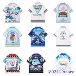 Men's T-Shirts Multi Versions Pattern Casablanca Short Shirt Men Women High Quality Casual Beach Hawaii Short Sleeve T Shirt 230727