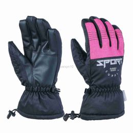 Ski Gloves 2022 Winter Mountain Skiing Gloves Man PU Waterproof Women Snow Mittens Sprot Warm Female Glove Outdoor Men Mitten Cltohes HKD230727