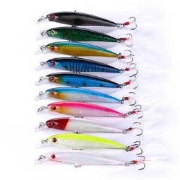 Baits Lures 100PCS Bass Pike Fishing Lure 7.2g 9cm Minnow Wobblers Hard Bait with Feather Hook Isca Artificial bait pesca Fishing Tackle 230727