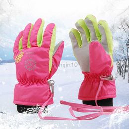 Ski Gloves Sport Waterproof Children Ski Golves Warm Baby Boy Girls Snow Mittens Fleece Outdoor Toddler Kids Glove Heated Mitten Clothes HKD230727