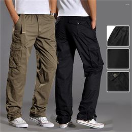 Men's Pants Brand Casual Men Cargo Cotton Loose Trousers Mens Pant Overalls Multi Pocket Straight Joggers Pantalones Hombre 3XL