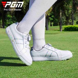 Other Golf Products PGM New Golf Women's Sneakers Magic Design Sneakers Knob Laces Waterproof Microfiber Leather Shoes HKD230727