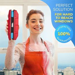 Magnetic Window Cleaner Squeegee Cleaning Brushes Tools for Single Glazed Glass Suitable for Windows Sliding DoorsWindshields or A253q