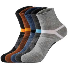 Men's Socks 5 pairs of men's casual socks cotton high-quality sports breathable in summer soft compression running fitness men's mid pipe socks Z230727