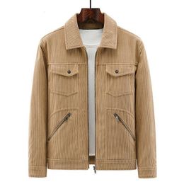 Men's Jackets Solid Colour Men Casual Thin Jacket Spring Autumn Stand Bomber Coat Corduroy Outwear Fashion Zipper Slim 230726