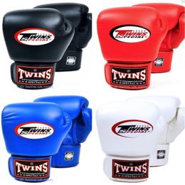 8 10 12 14 Oz Twins Gloves Kick Boxing Gloves Leather Pu Sanda Sandbag Training Black Boxing Gloves Men Women Guantes Muay Thai284215q