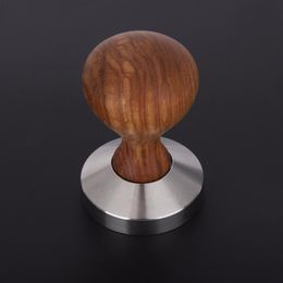 51 53 58mm Rosewood Handle Coffee Tamper Espresso Powder Flat Press Hammer Coffee Tamper Grind Grinder Espresso Barista Tool T292F