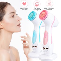 Cleaning Tools Accessories 3In1 Electric Cleansing Silicone Rotating Face Brush Deep Cleaning Skin Exfoliation Waterproof Massager Beauty Tools 230726