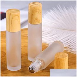 Roll On Bottles Essential Oil Roller 5Ml 10Ml Glass Bottle With Stainless Steel Balls And Wood Grain Plastic Cap Portable Empty Per Dr Dhijl