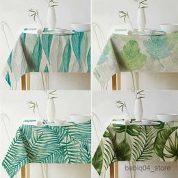 Table Cloth Tropical Plants Printed Waterproof Tablecloth Home Decor Table Cover Plant Pattern De Table Rectangular R230727