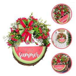 Decorative Flowers Watermelon Wreath Hanging Door Decor Garland Summer Spring Wreaths Front Multi-function Supplies Decorate