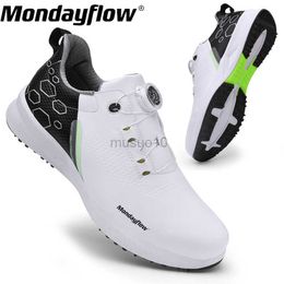 Other Golf Products MondayFlow Men Golf Shoes Genuine Leather Golf Shoes for Men Outdoor Golfers Wears Light Weight Walking Sneakers Male HKD230727