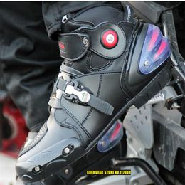 Pro-biker A9003 automobile racing shoes off-road motorcycle boots Professional moto black botas Speed Sports Motocross Black215S