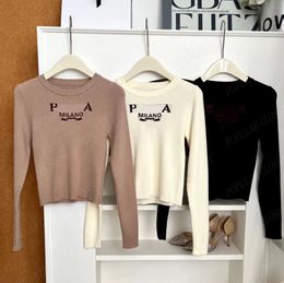 Weiche Designer Strickweste Damen Pullover ärmellose kurze und lange Ärmel Tops Klassische Monogramm -T -Shirts Kleidung mit hoher Qualität kostenlos Größe