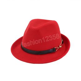 Classic Spring Autumn Short Brim Felt Fedora Hat Women Men Black Panama Vintage Top Jazz Cap Sombrero Trilby Gentleman Hat