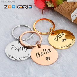 Personalized Pet Dog Tags Shiny Steel Free Engraving Kitten Puppy Anti-lost Collars Tag for Dog Cat Nameplate Pet Accessoires L230620
