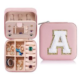 Creative Letter Jewellery Box Portable Jewellery Ring Necklace Earring Storage Box with Makeup Mirror