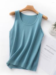 Women's Tanks Spring Summer 2023 Round Neck Sexy Suspender Sleeveless Knitted Vest Women Fashion Casual Bottoming Shirt Tank Top