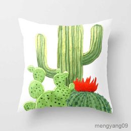 Cushion/Decorative Customizable Cactus Throw Cover Succulent Desert Plant Cushion Cover for Home Sofa Chair Cover R230727