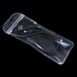 200Pcs Long Style Plastic Clear Packaging Bag with Hang Hole Electronic Supply Crafts Zipper Package Pouch 5 Sizes284N