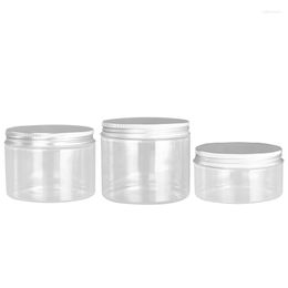 Storage Bottles Cosmetic Container Clear Plastic Jars 89Dia. 250ml300ml400ml500ml Empty Food Candy Packaging Bottle Pots With Aluminum Lid