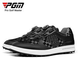 Golf PGM XZ224 Men Golf Sports Shoes Knob Shoelaces Mesh Microfiber Leather Anti-Side Slip Waterproof Sneakers 39-45 Yards HKD230727