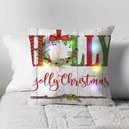 Cushion/Decorative Bedroom Living Room Decoration Simple Letter Geometric LED Lights Christmas Lights Case Cushion Cover