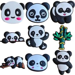 Shoe Parts Accessories Charmes Panda Pattern Factory Direct Charms Pvc Decoration For Kids Clog Drop Delivery Otja4