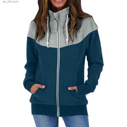 Women's Hoodies Sweatshirts Ladies Fleece Jacket Women Autumn Winter Long Sleeve Fleece Warm Hoodless Stand Collar Solid Colour Zip Flannel Zip up Hoodie T230727