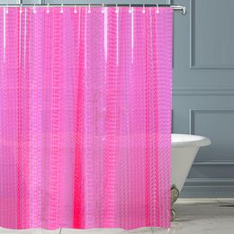 Shower Curtains Modern transparent Waterproof 3D Shower Curtain Bathing Sheer For Home Decoration Bathroom Accessaries Douchegordijn 12 Hooks 230727