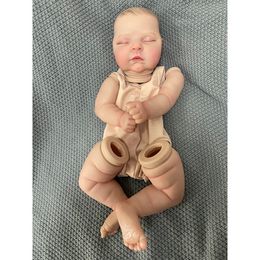 Dolls 21inches Bebe Peaches Reborn Doll Kit Already Painted Visible Veins Parts with Cloth Body Hair and Eyelashes 230726