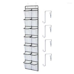 Storage Bags Over The Door Shoe Organizer 12 Grids Holder Rack Large Pocket With 4 Strong Hooks For Men Women