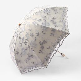 Umbrellas Lace Beach Folding Umbrella Uv Protection Pretty Parasol Umbrella Gothic Luxury Guarda Chuvas Household Merchandises GPF22XP 230727