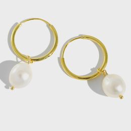 White Natural Freshwater Baroque Pearls Drop Earrings For Women Korean Style Engagement Dangle Earring Wedding Jewelry YME329