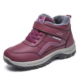 Women Warm Outdoor Shoes Woman Winter black red purple Plush Snow Outdoor Shoes size 36-41