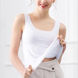 Women's Tanks Women Tank Tops Ice Silk Summer Sexy Seamless Camisole Solid Colour Off Shoulder Female Elastic Sleeveless Vest Basic Shirts