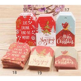 Christmas Decorations New Festive 5X3Cm 100 Pcs Merry Tags Kraft Paper Card Gift Label Tag Diy Hang Wrap Decor Drop Delivery Home Gard Dhinq