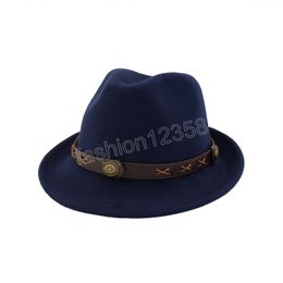 Classics Spring Autumn Short Brim Wool Felt Fedora Hat Women Men Tan Panama Vintage Top Sombrero Trilby Party Gentleman Jazz Cap