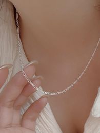 2023 New S925 Sterling Silver Ring Splice Necklace for Women's Versatile Clavicle Chain Necklace, Small Design Creative Jewellery