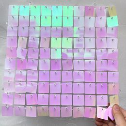 Other Event Party Supplies 12PC Shimmer Wall Backdrop Crystal Pneumatic Panel Sequins Art Wall Backgroud Cloth Paint Pink Wedding Birthday Party Decoration 230727