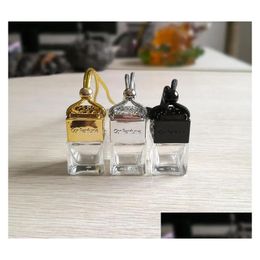Essential Oils Diffusers Car Per Bottle Scented Oil Diffuser Rearview Ornament Hanging Cube Hollow Air Freshener Fragrance Empty Glass Dhmlv
