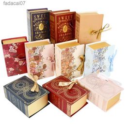 5pieces Creative Simple Book Shape Gift Box DIY Wedding Party Birthday Banquet Baby Shower Candy Chocolate Packaging Decoration L230620